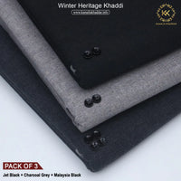PACK OF 3 (JET BLACK + CHARCOAL GREY + MALAYSIA BLACK)