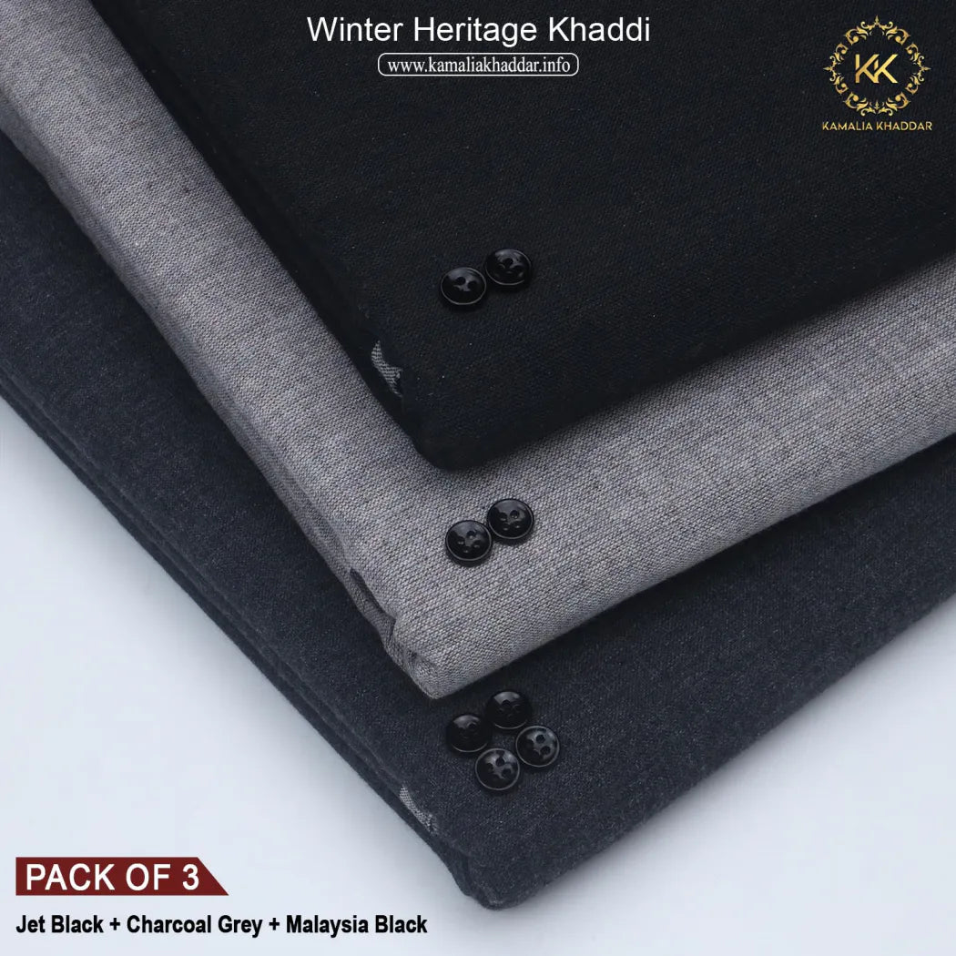 PACK OF 3 (JET BLACK + CHARCOAL GREY + MALAYSIA BLACK)
