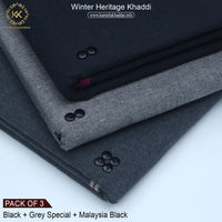 PACK OF 3 (JET BLACK+GREY SPECIAL+MALAYSIA BLACK)