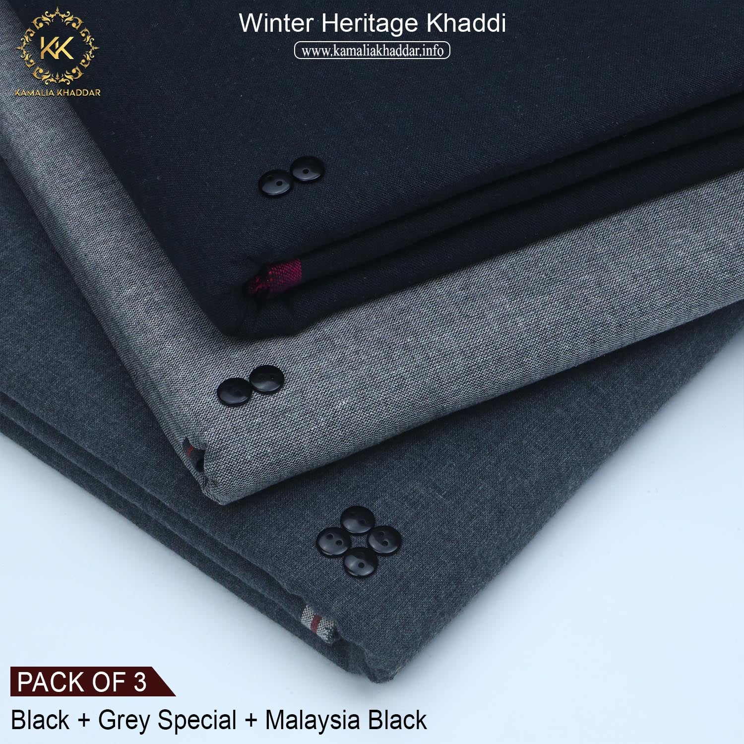 PACK OF 3 (JET BLACK+GREY SPECIAL+MALAYSIA BLACK)