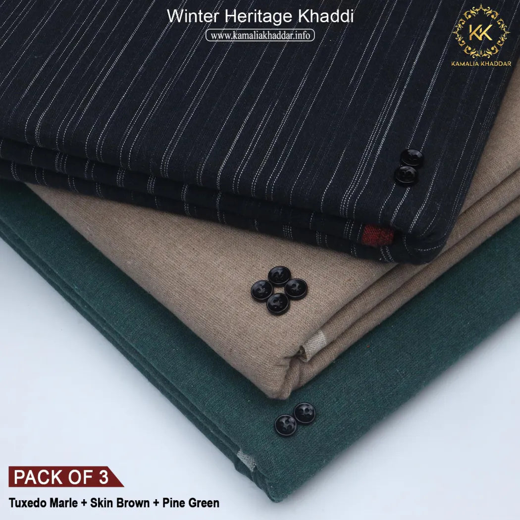 PACK OF 3 (TUXEDO MARLE + SKIN BROWN + PINE GREEN)