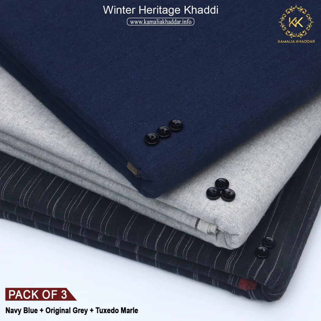 PACK OF 3 (NAVY BLUE + ORIGINAL GREY + TUXEDO MARLE)