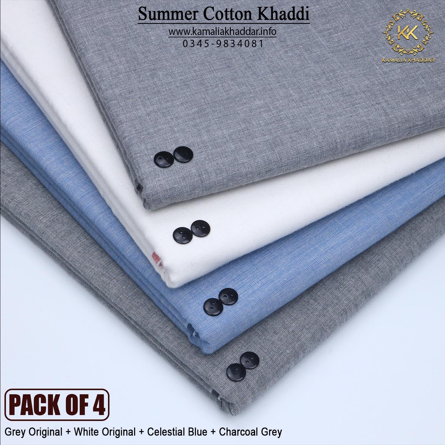 PACK OF 4 (Grey Original+White Original+Celestial Blue+Charcoal Special)