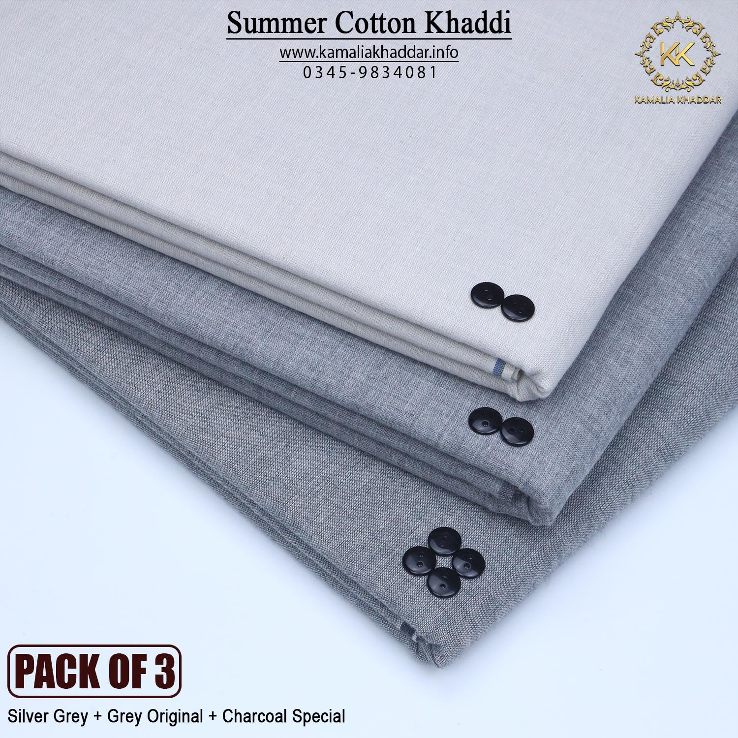 PACK OF 3 (Silver Grey+Original Grey+Charcoal Special)