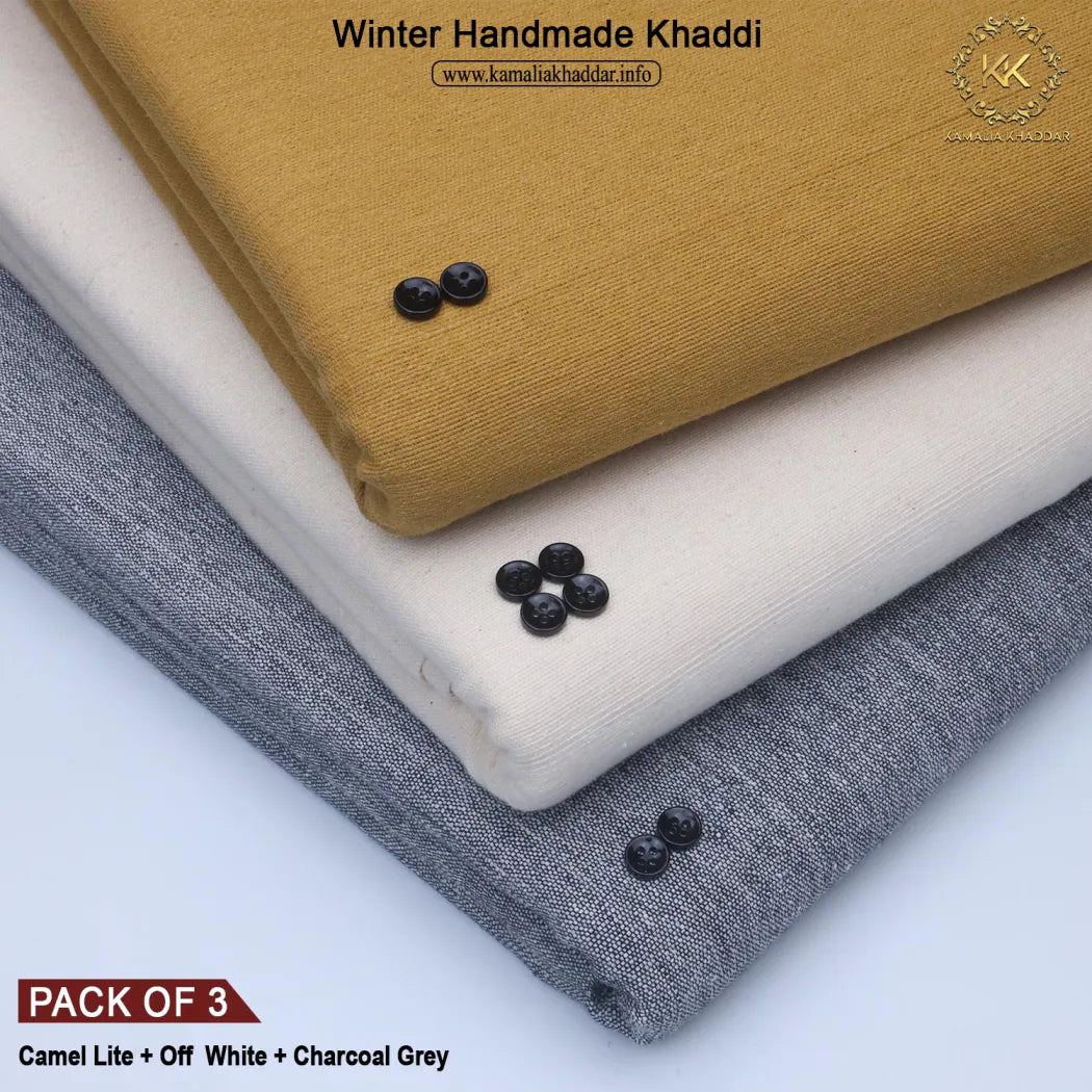 PACK OF 3 (CAMEL LITE + OFF WHITE + CHARCOAL GREY)