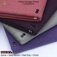 PACK OF 4 (GARNET+DEEP MAROON+WEST GREY+ORCHID )
