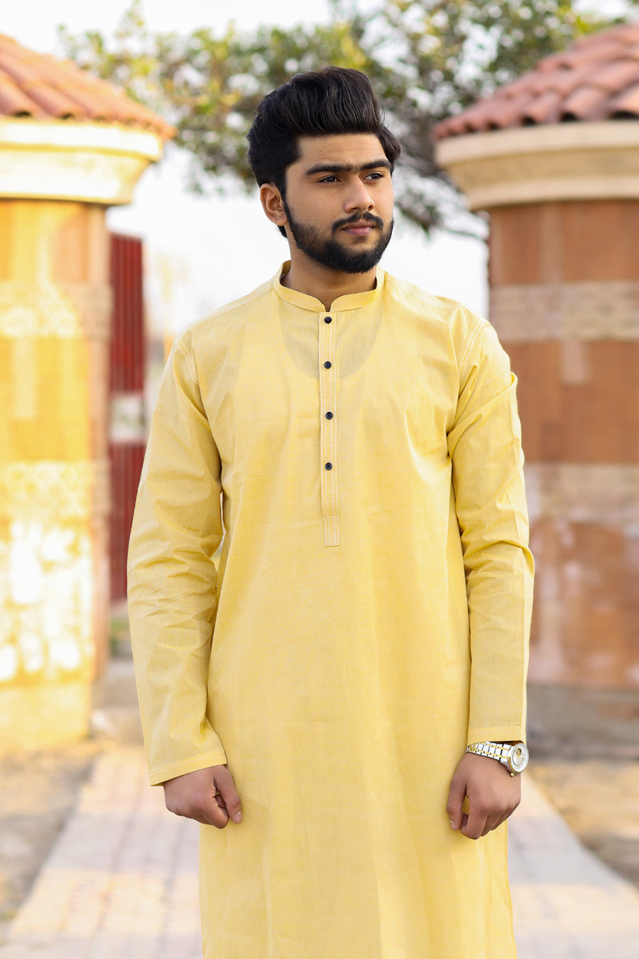 Cadmium Yellow Khaddar Kurta-SK28
