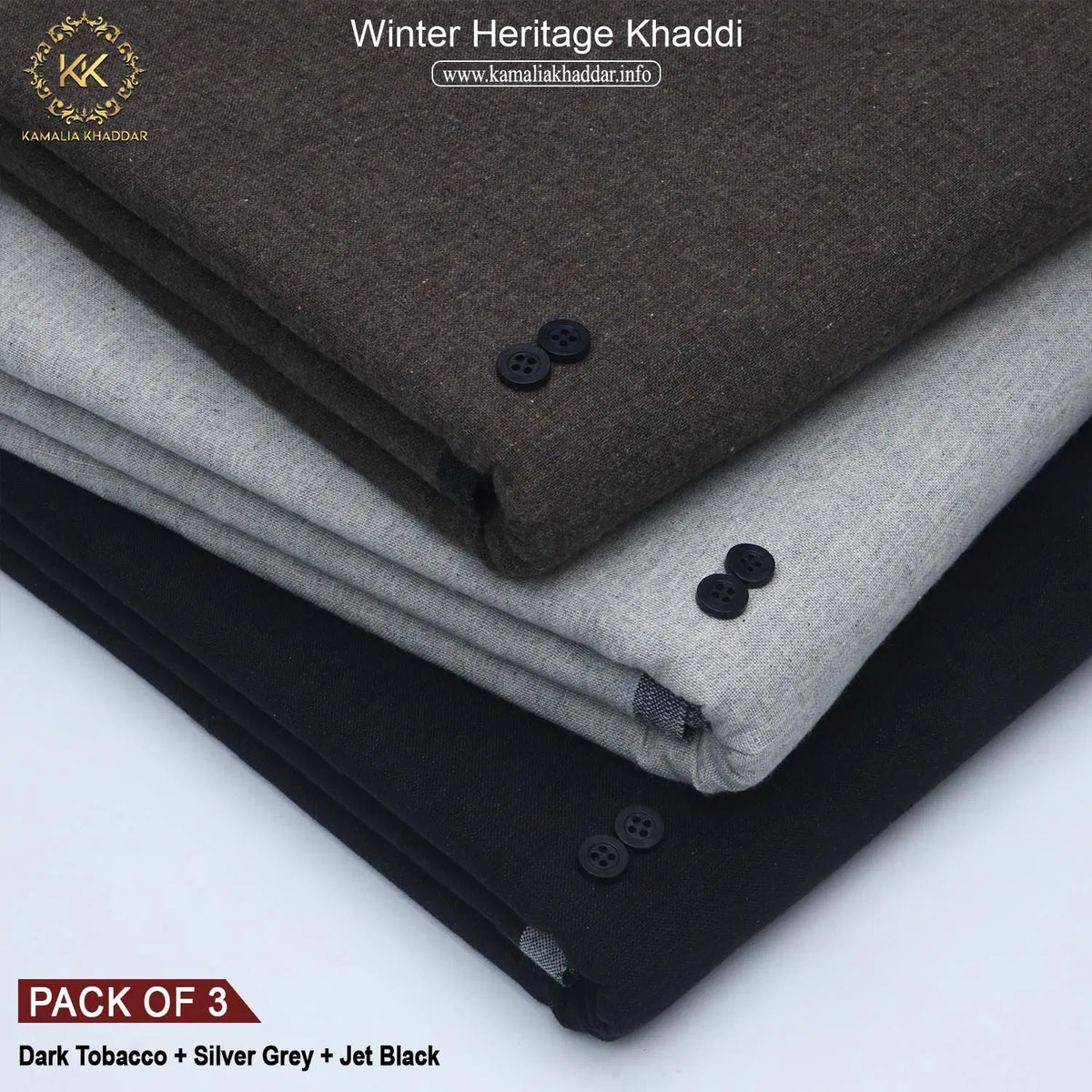 PACK OF 3 ( DARK TOBACCO+SILVER GREY+JET BLACK)