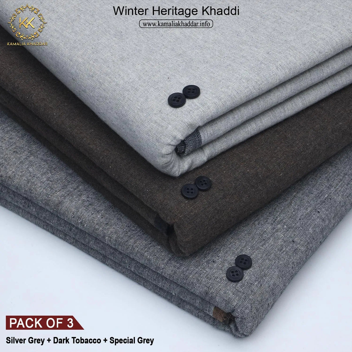 PACK OF 3 ( SILVER GREY + DARK TOBACCO + SPECIAL GREY )