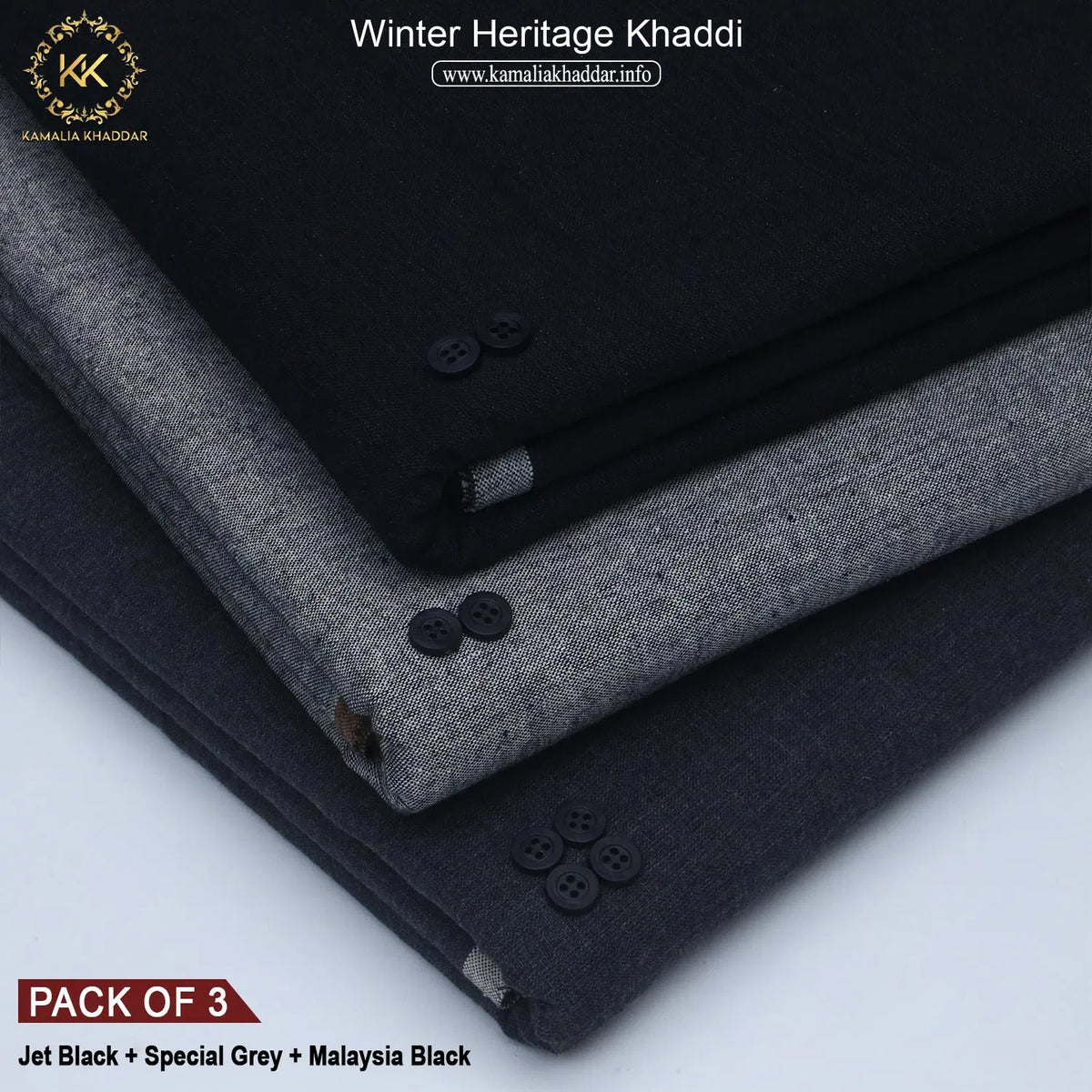 PACK OF 3 (JET BLACK+SPECIAL GREY+MALAYSIA BLACK)
