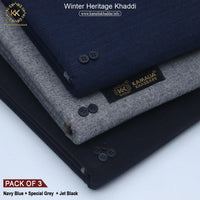 PACK OF 3 (JET BLACK+SPECIAL GREY+NAVY BLUE)