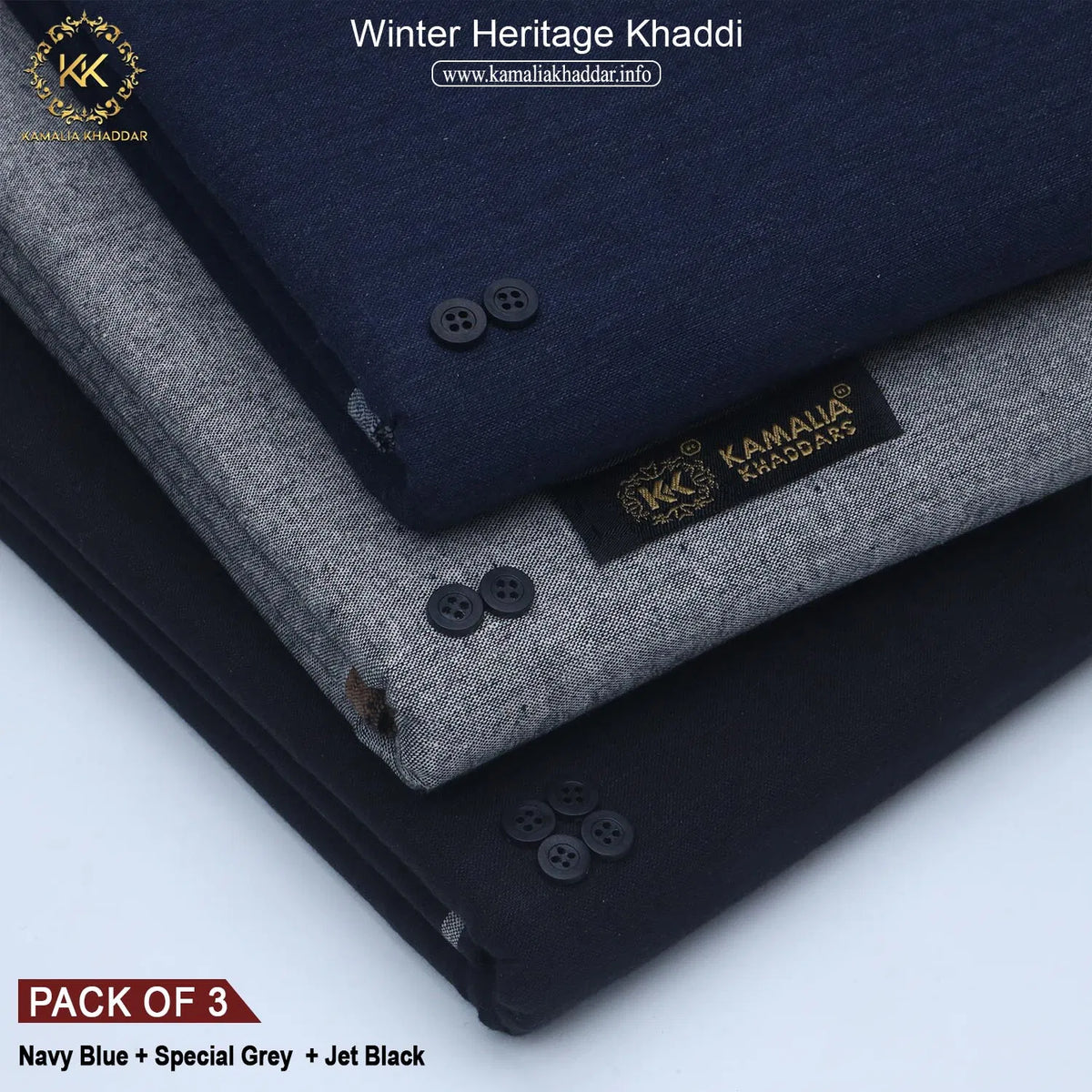 PACK OF 3 (JET BLACK+SPECIAL GREY+NAVY BLUE)