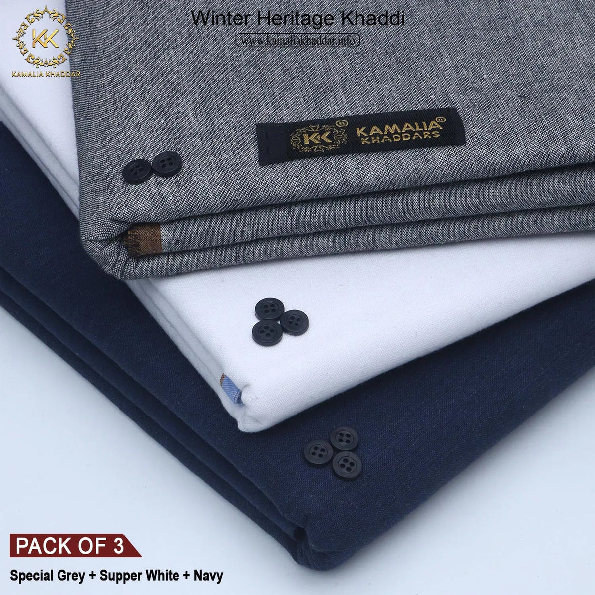 PACK OF 3 ( SPECIAL GREY+SUPER WHITE+NAVY BLUE)
