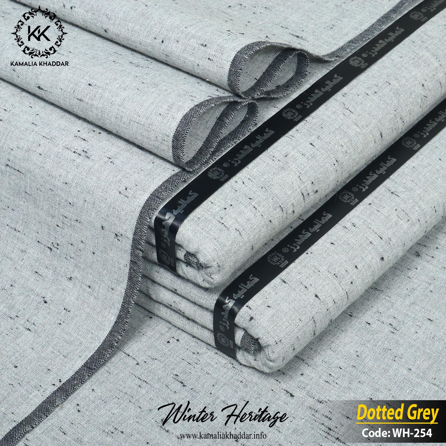 DOTTED GREY-WH254 - Kamalia Khaddar