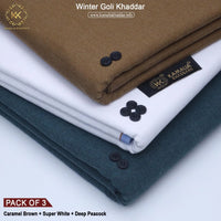 PACK OF 3 (CARAMEL BROWN+SUPER WHITE+DEEP PEACOCK)