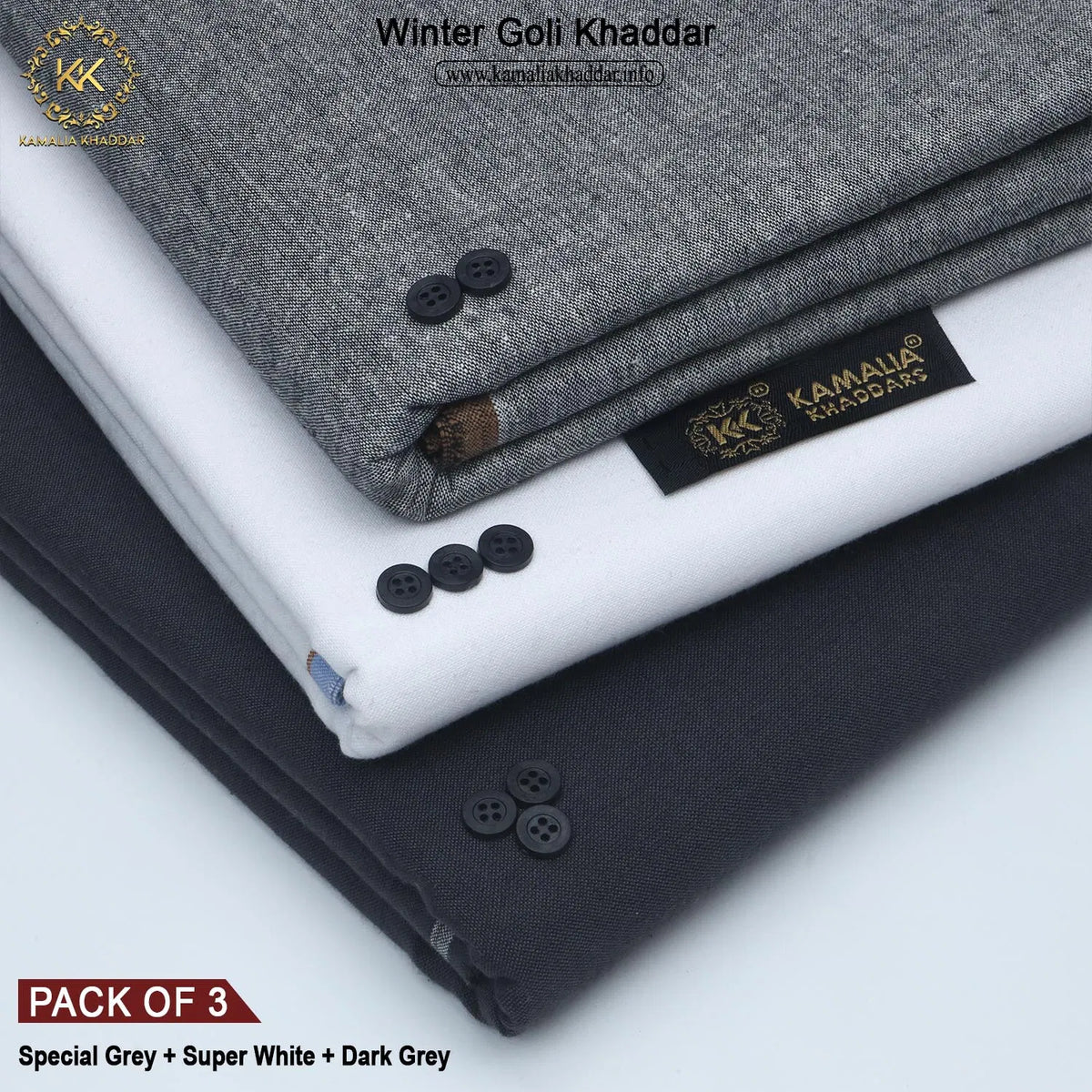 PACK OF 3 (SPECIAL GREY+SUPER WHITE+DARK GREY)