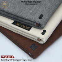 PACK OF 3 (SPECIAL GREY+KARANDI OFF+COGNAC BROWN)