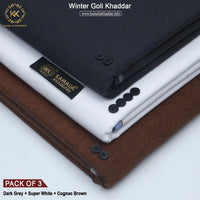 PACK OF 3 (DARK GREY+SUPER WHITE+COGNAC BROWN)