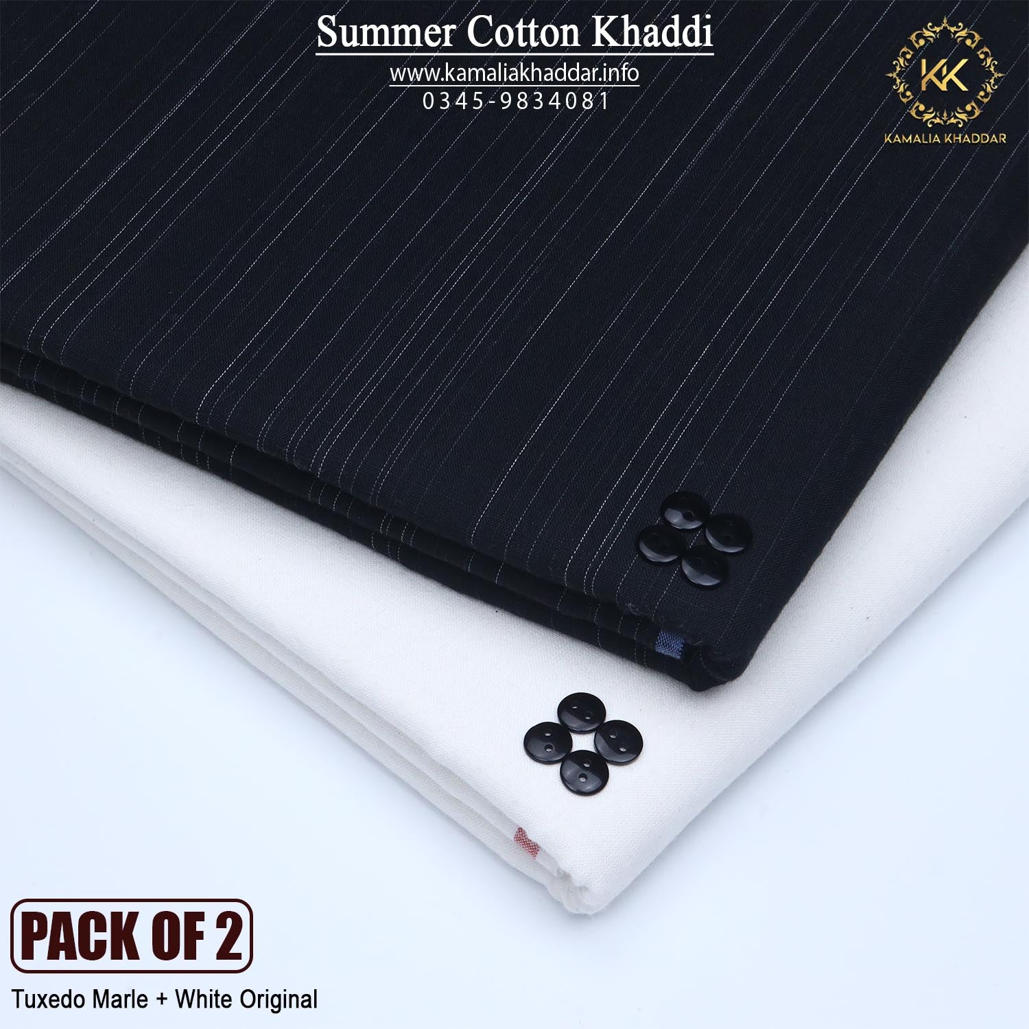 PACK OF 2 (Tuxedo Marel+White Original)