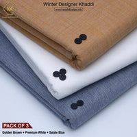 PACK OF 3 (GOLDEN BROWN+PREMIUM WHITE+SALATE BLUE)