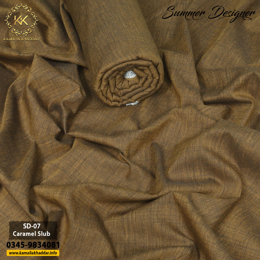 CARAMEL SLUB-SD07 - Kamalia Khaddar