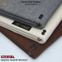 PACK OF 3 (SPECIAL GREY+KARANDI OFF+MOCHA BROWN)