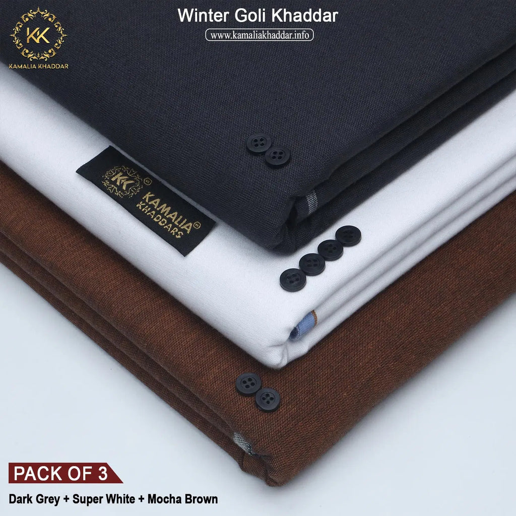 PACK OF 3 (SPECIAL GREY+KARANDI OFF+MOCHA BROWN)
